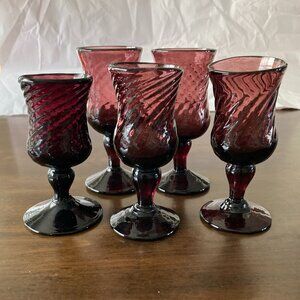 Hand-blown Glass Cordial Glasses from Italy